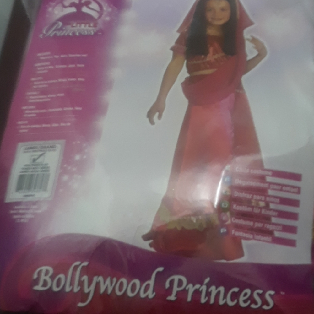 Indian style skirt with fuschia scarf/bindi